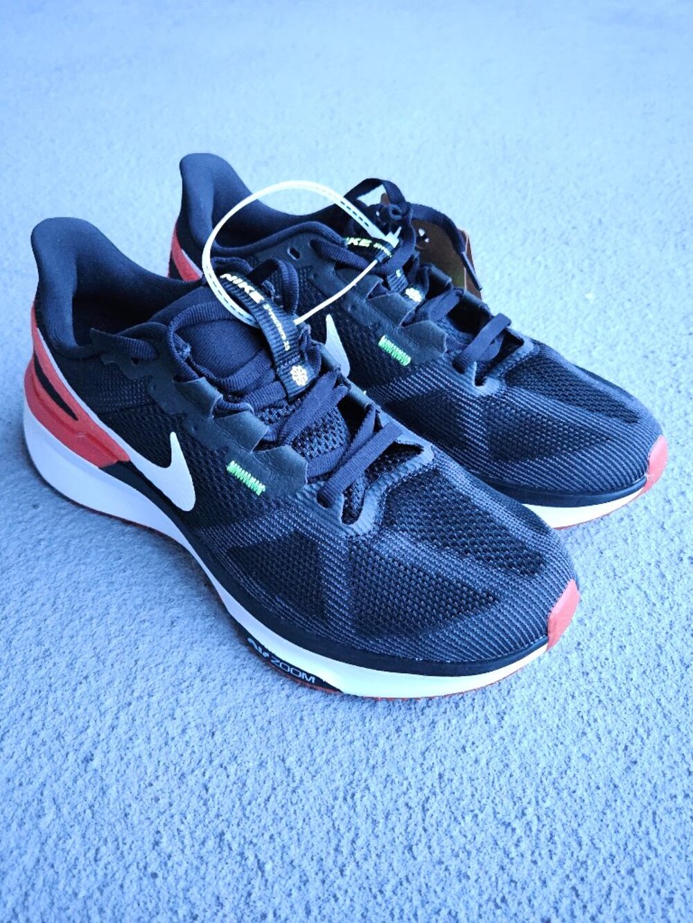 Nike Air Zoom Structure 25 Men's Running Shoes Sz 6.5 US Black/White-Picante Red